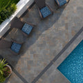 Rustic Slate Paver 8x16 Natural 1.25 inch — Backyard pool deck