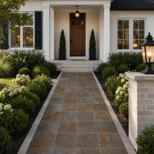 Rustic Slate Paver 8x8 Natural 1.25 inch — Front Yard walkway