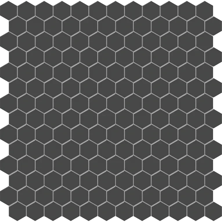 S-Series Black 1x1 Hexagon Matte Mesh Porcelain Mosaic