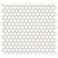 S-Series Canvas White Glossy Penny Round Mesh Ceramic Mosaic
