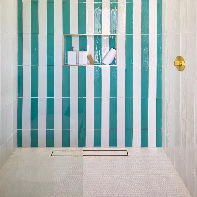 S-Series Canvas White Glossy Penny Round Mesh Ceramic Mosaic