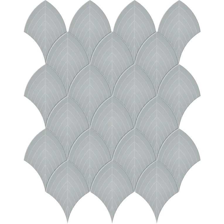 S Series Cloud Blue Scallop Glossy Ceramic/Porcelain Mosaic
