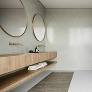 S-Series Soft Sage Scallop Mesh Glossy Ceramic / Porcelain Mosaic