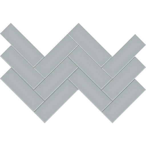 S Series Soft Sage 2x6 Glossy Herringbone Mesh Ceramic/Porcelain Mosaic