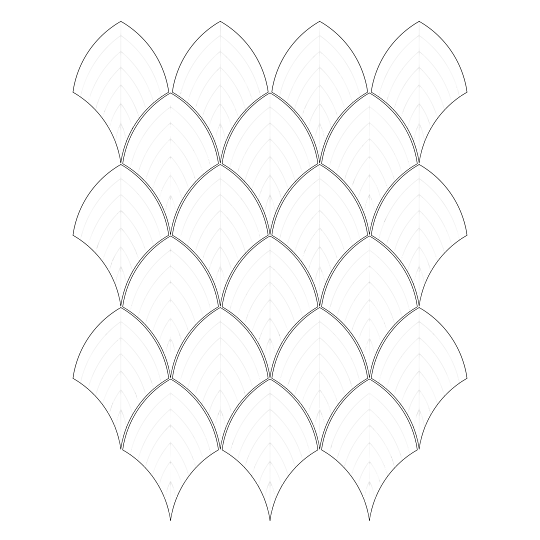 S-Series Vintage Grey Scallop Mesh Glossy Porcelain Mosaic