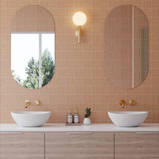 Sahara Cotto 11.75x11.75 5/8x4 Crosshatch Matte Porcelain Mosaic