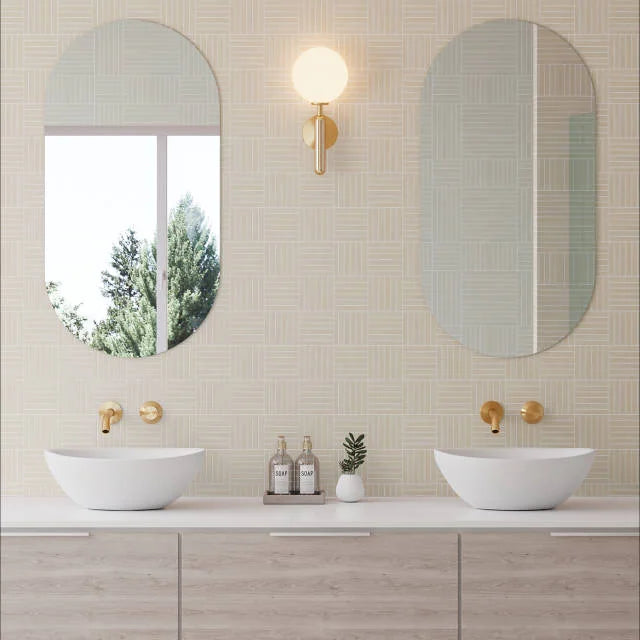 Sahara Grey Crosshatch 5/8x4 Matte Glass Mosaic