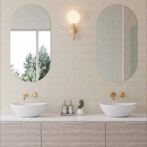 Sahara Grey Crosshatch 5/8x4 Matte Glass Mosaic