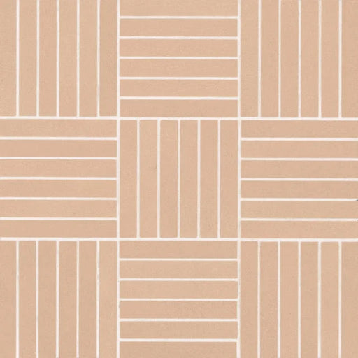 Sahara Rose Crosshatch 5/8x4 Matte 11.75x11.75 Porcelain Mosaic