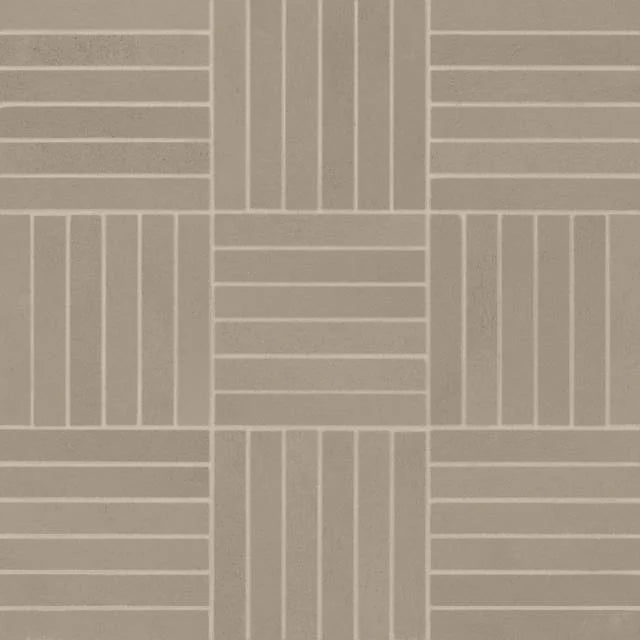 Sahara Taupe Crosshatch 11.75x11.75 Matte Porcelain Mosaic Tile