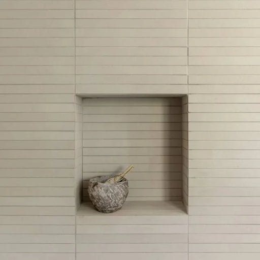 Sahara White 1x12 Matte Glass Mosaic