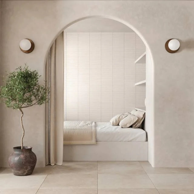 Sahara White 1x12 Matte Glass Mosaic