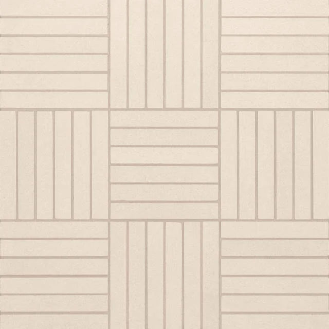 Sahara White Crosshatch 5/8x4 Matte 11.75x11.75 Porcelain Mosaic