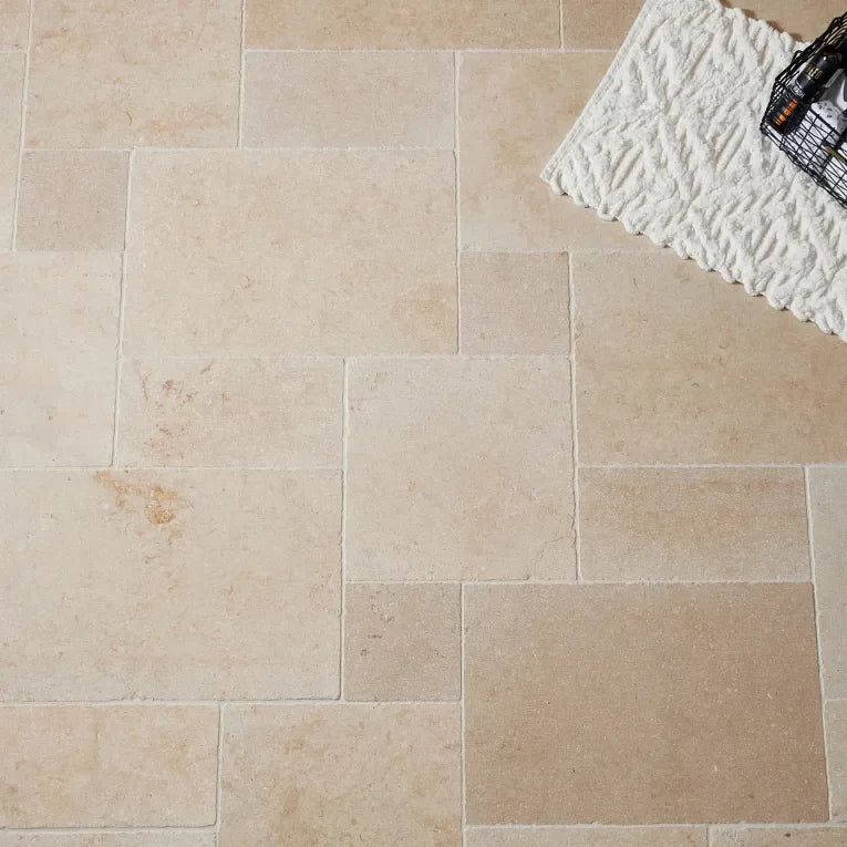 Salem Grey Tumbled Lyon Pattern Marble Paver