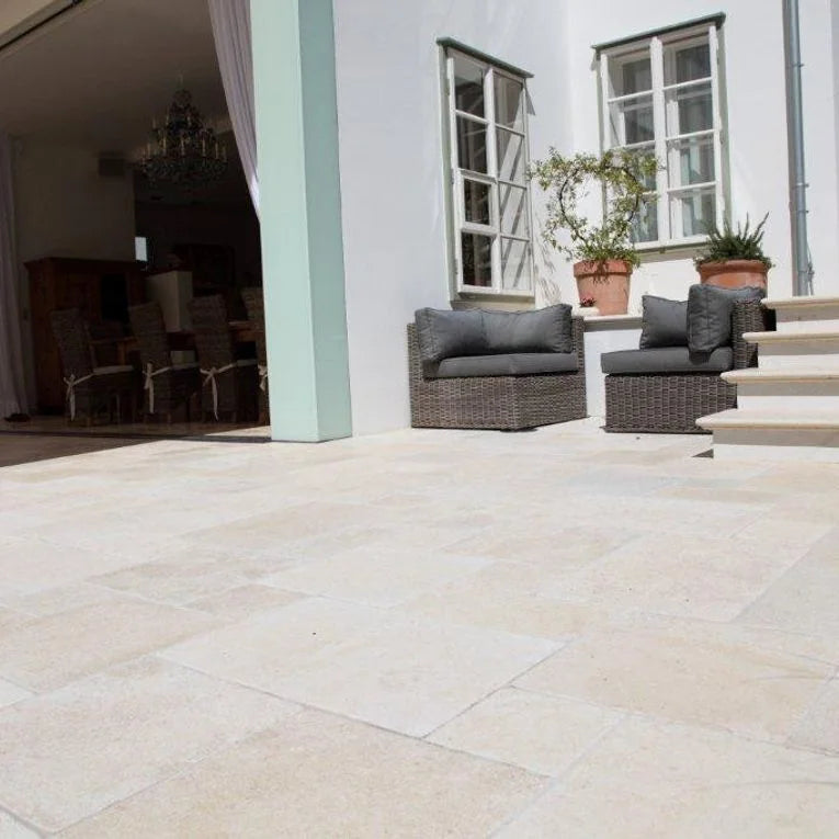 Salem Grey Tumbled Lyon Pattern Marble Paver