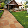 Saltillo Regular Edge 8x8 Natural Terracota Paver — Backyard patio
