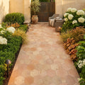 Saltillo Regular Hexagon 12x12 Natural Terracota Paver — Garden path