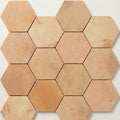Saltillo Regular Hexagon 8x8 Natural Terracota Paver close-up