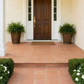 Saltillo Regular Stair Coping Corner Terracota 12x12 Natural Paver — Front Yard front porch