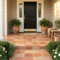 Saltillo Sealed 12x12 Natural Terracota Paver — Front Yard front porch