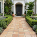 Saltillo Sealed 12x12 Natural Terracota Paver — Front Yard walkway