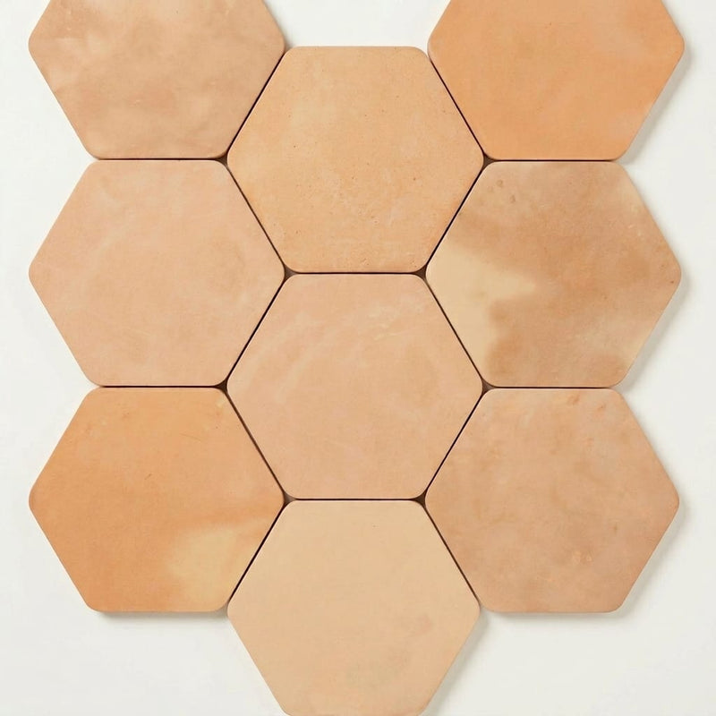 Saltillo Super Hexagon Terracota 8x8 Natural Paver close-up