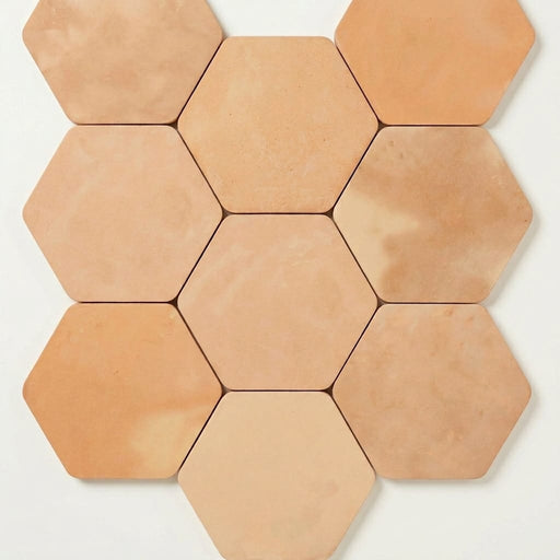 Saltillo Super Hexagon Terracota 8x8 Natural Paver close-up