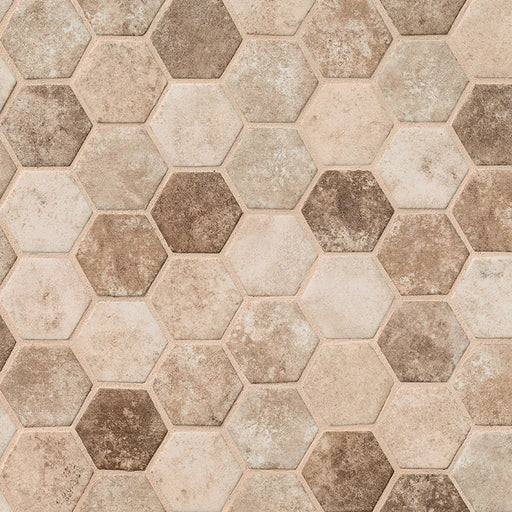 Sandhills Hexagon Pattern Misc. 0.24 Inch Recycles Glass Mosaic Tile