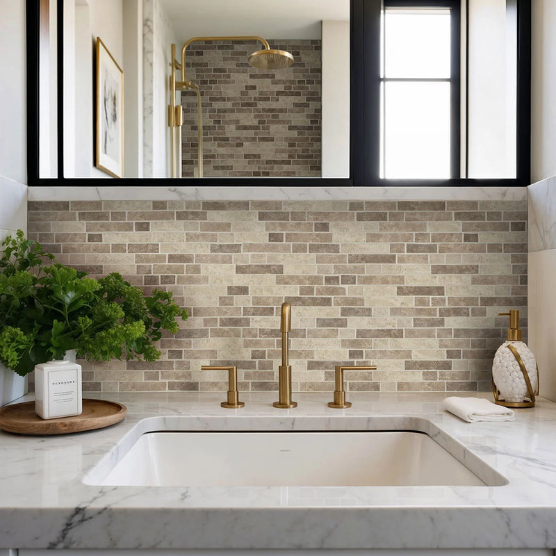 Sandhills Interlocking Pattern Misc. 0.24 Inch Glass Mosaic Tile