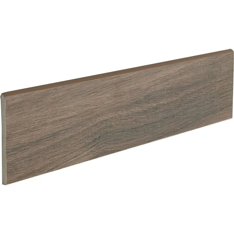 Sav Wood Iroko 4x16 Surface Bullnose Wood Look Porcelain Trim