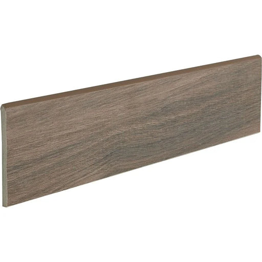 Sav Wood Iroko 4x16 Surface Bullnose Wood Look Porcelain Trim