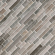 Savoy Interlocking Pattern Misc. 0.31 Inch Glass Blend Mosaic Tile