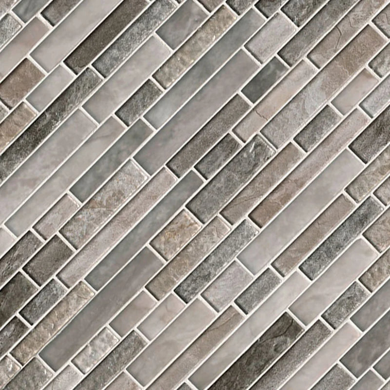 Savoy Interlocking Pattern Misc. 0.31 Inch Glass Blend Mosaic Tile