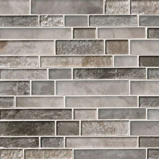 Savoy Interlocking Pattern Misc. 0.31 Inch Glass Blend Mosaic Tile