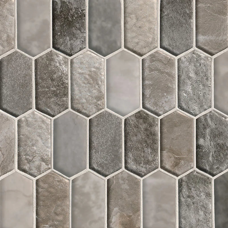 Savoy Picket Pattern Misc. 0.31 Inch Glass Blend Mosaic Tile