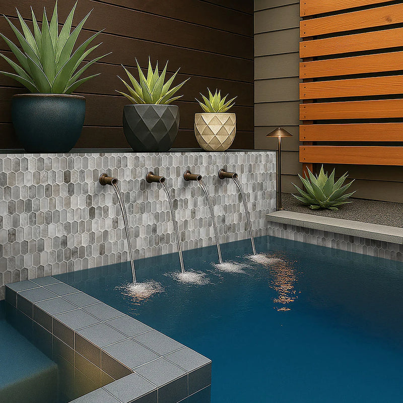 Savoy Picket Pattern Misc. 0.31 Inch Glass Blend Mosaic Tile