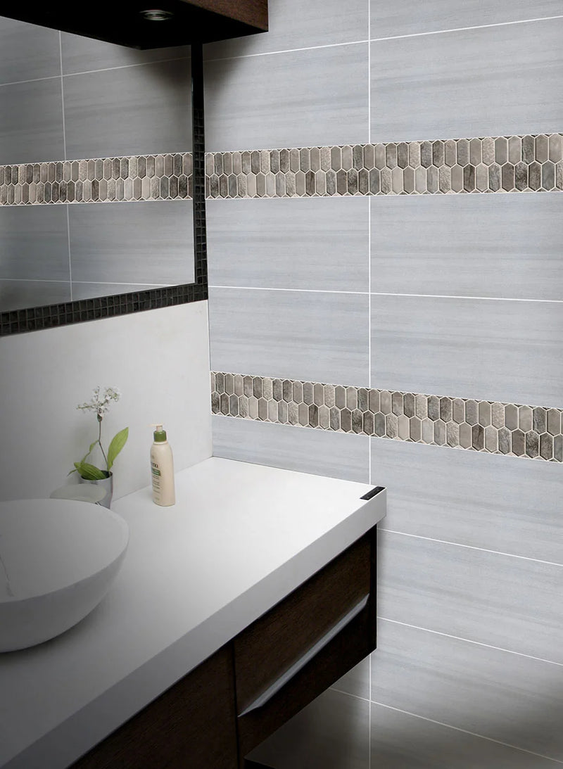 Savoy Picket Pattern Misc. 0.31 Inch Glass Blend Mosaic Tile