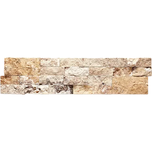 Scabos Split 3D Stack 5-7/8x24 Mesh Travertine Ledger Stone