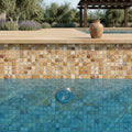 Scabos Travertine 1x1 Polished Travertine Mosaic — Swimming Pool pool interior tiling
