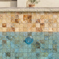 Scabos Travertine 1x1 Split-faced Travertine Mosaic — Swimming Pool pool interior tiling