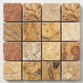 Scabos Travertine 1x1 Tumbled Travertine Mosaic close-up
