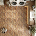 Scabos Travertine 12x12 Filled & Polished Travertine Tile — Laundry Room floor