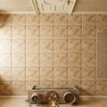 Scabos Travertine 12x12 Tumbled Travertine Tile — Hallway floor