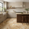 Scabos Travertine 12x24 Filled & Honed Travertine Tile — Kitchen floor