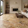 Scabos Travertine 12x24 Filled & Honed Travertine Tile — Living Room floor