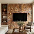 Scabos Travertine 12x24 Filled & Polished Travertine Tile — Living Room feature wall