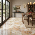 Scabos Travertine 18x18 Filled & Honed Travertine Tile — Living Room floor