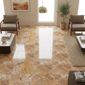 Scabos Travertine 18x18 Filled & Polished Travertine Tile — Family Room floor