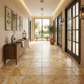 Scabos Travertine 18x18 Tumbled Travertine Tile — Hallway floor