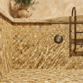 Scabos Travertine 2x2 CNC-Arched & Tumbled (Round-face / Wavy) Travertine Mosaic — Swimming Pool pool interior tiling